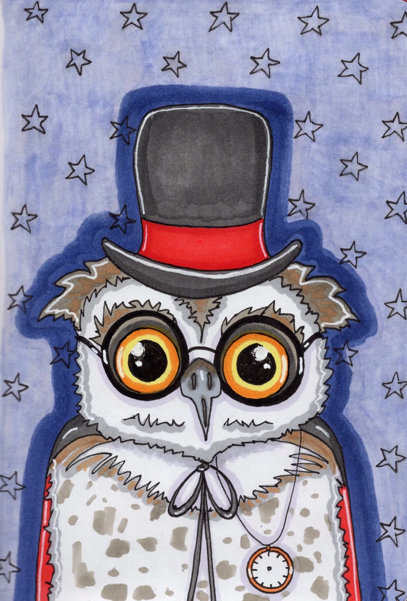 Owl, The Sketchbook Project, March 2019