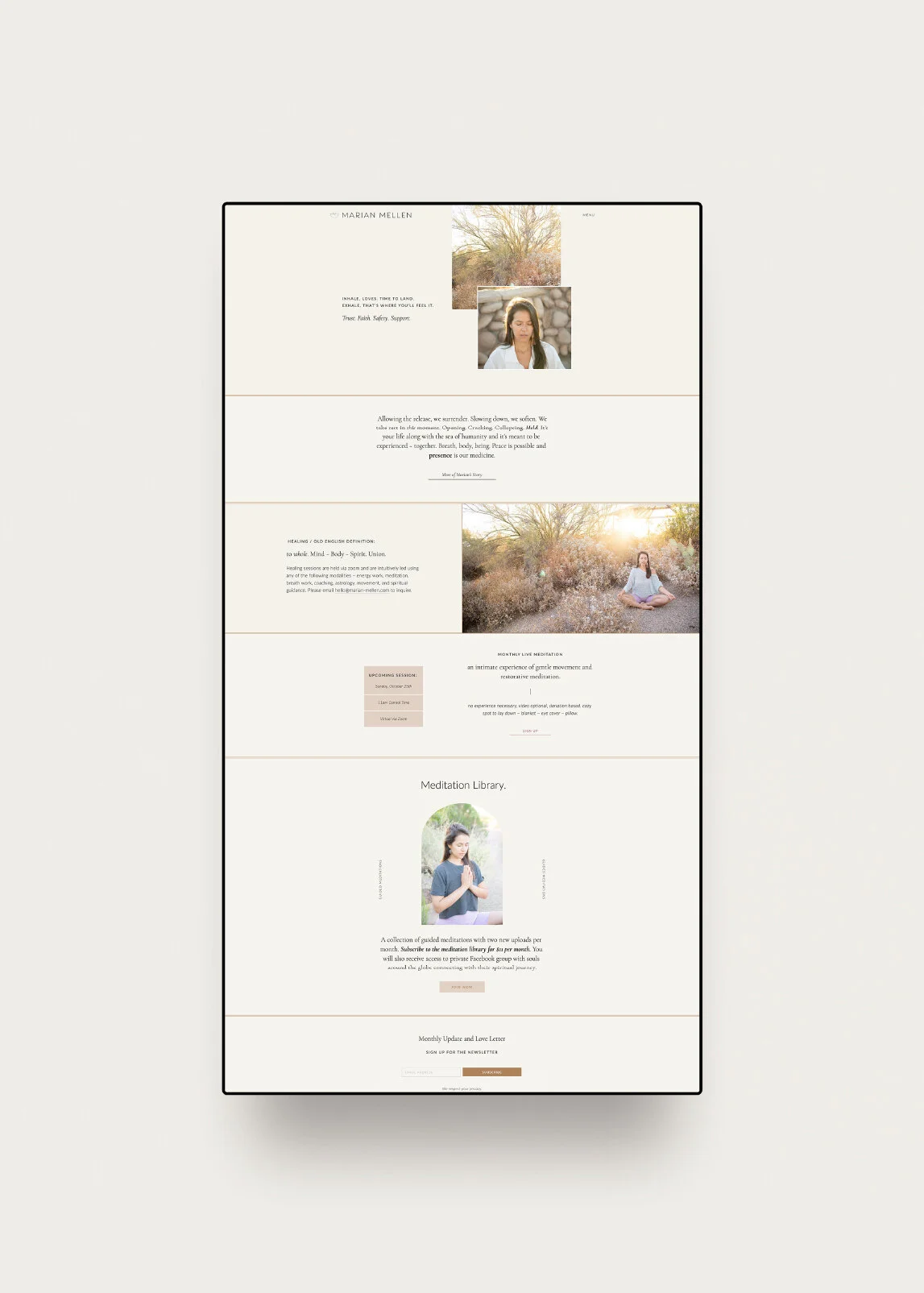 Purposeful branding and squarespace website design studio — made by nf —  branding and squarespace website design for coaches and meditation experts
