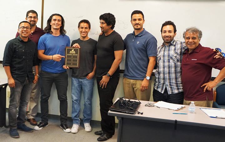 Four Ingenieros Founders with the winning team - Adrian Marquez, Luis Moreno, and Daryl Delgado