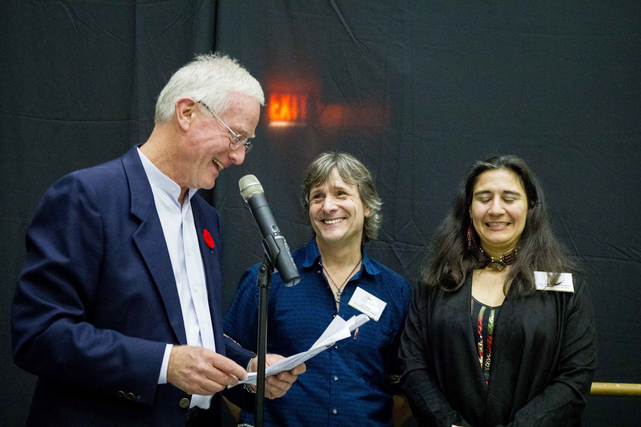  John Valley  receives the Don S. Williams grant from District of North Vancouver Mayor Richard Walton. 