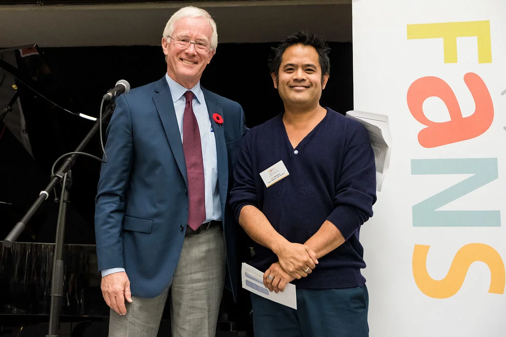 Don S. Williams Grant recipient Anosh Irani ( Playwright) Presenter: District of North Vancouver Mayor Richard Walton