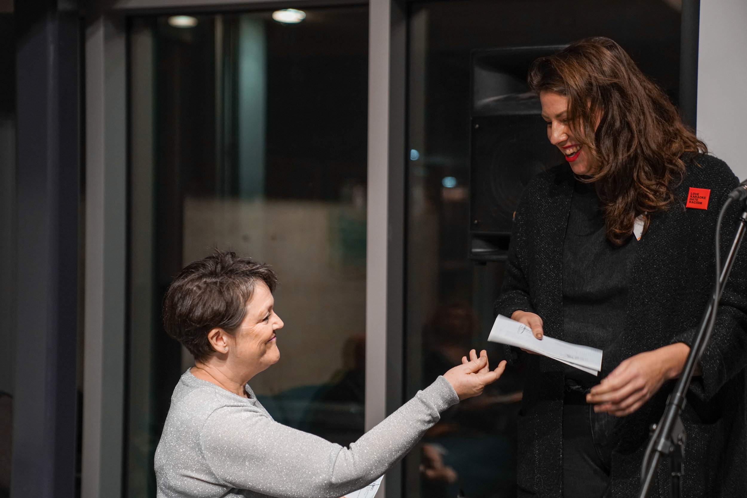  Sue-Ann Gilmour, Secretary-Treasurer and Lexie Owen, (Contemporary Art), FANS Don S. Williams Grant recipient 