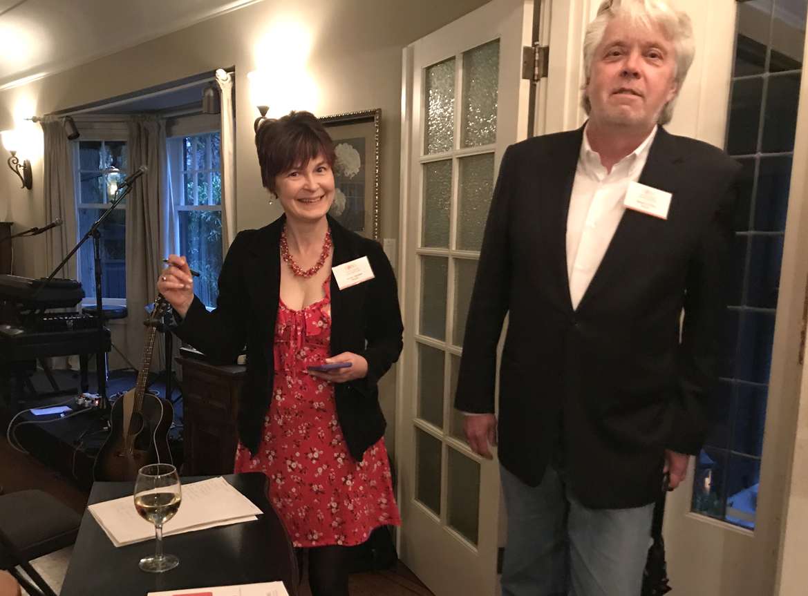  FANS Board members: Jennifer Morabito and Richard White greeting guests 