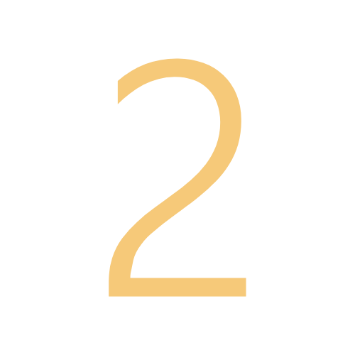 Gold number 2 on a black background