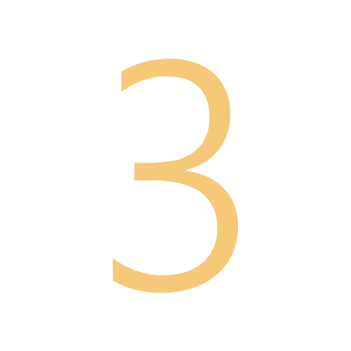 Golden number three on a black background
