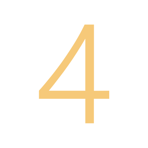 Golden number four on a black background.
