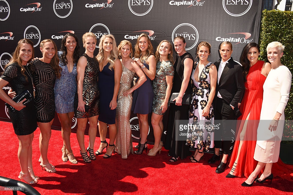 Makeup and Hair for Women's US Soccer Champion Becky Sauerbrunn(4th from left)