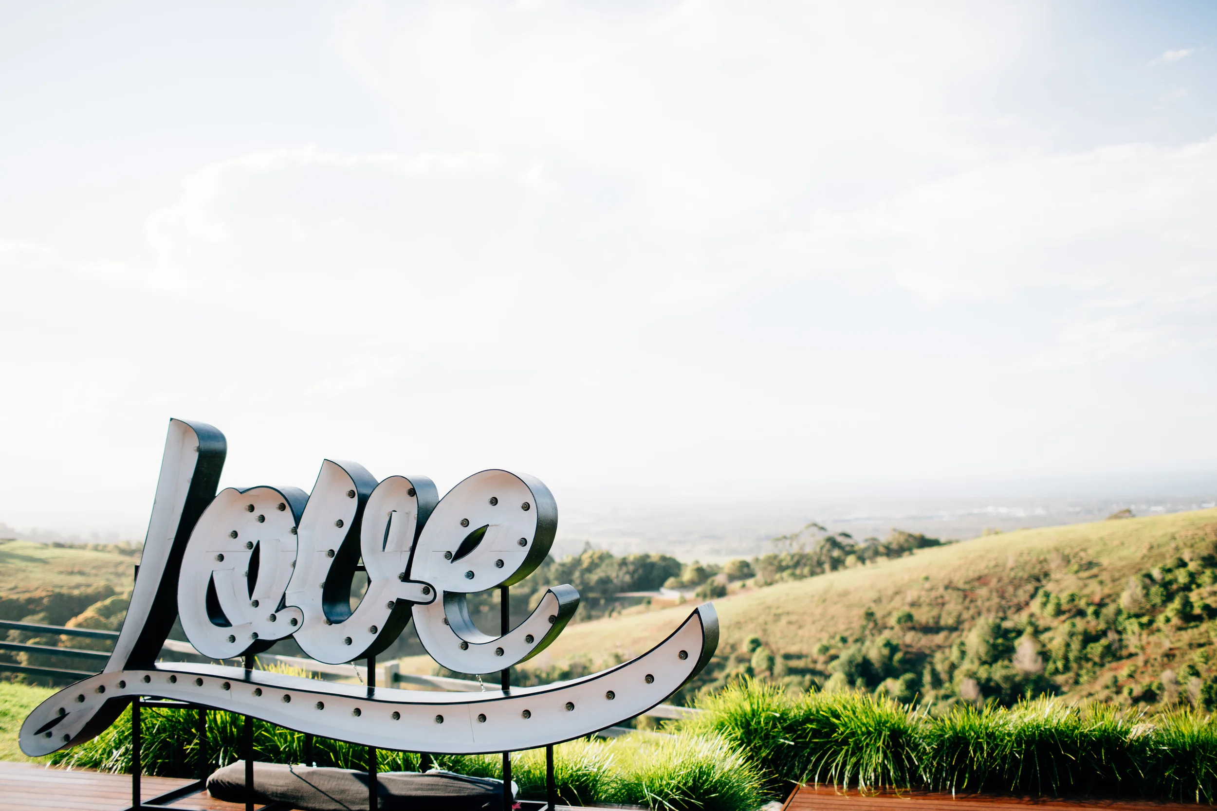 illuminated LOVE sign