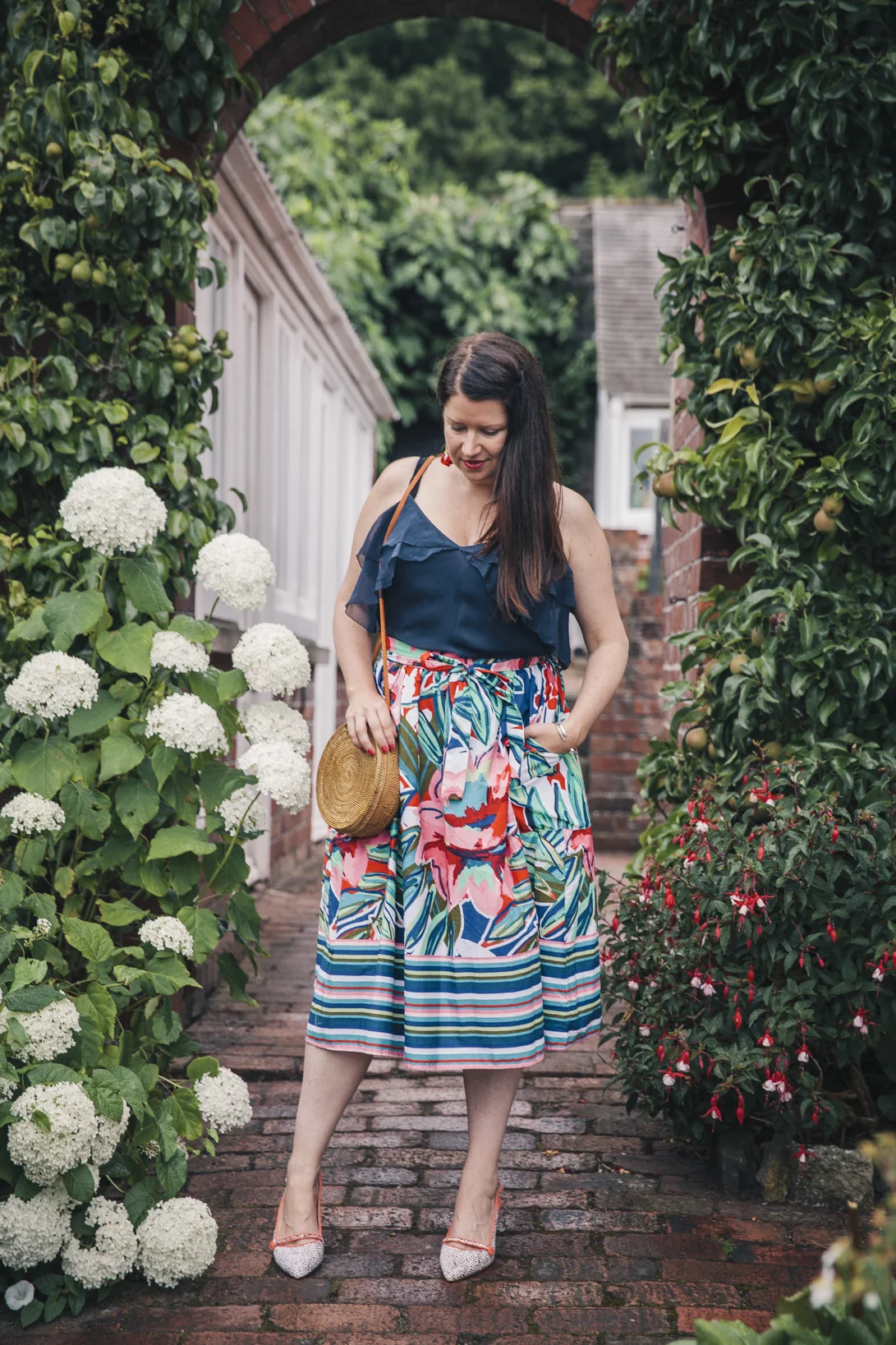 Floral skirt top midi dress