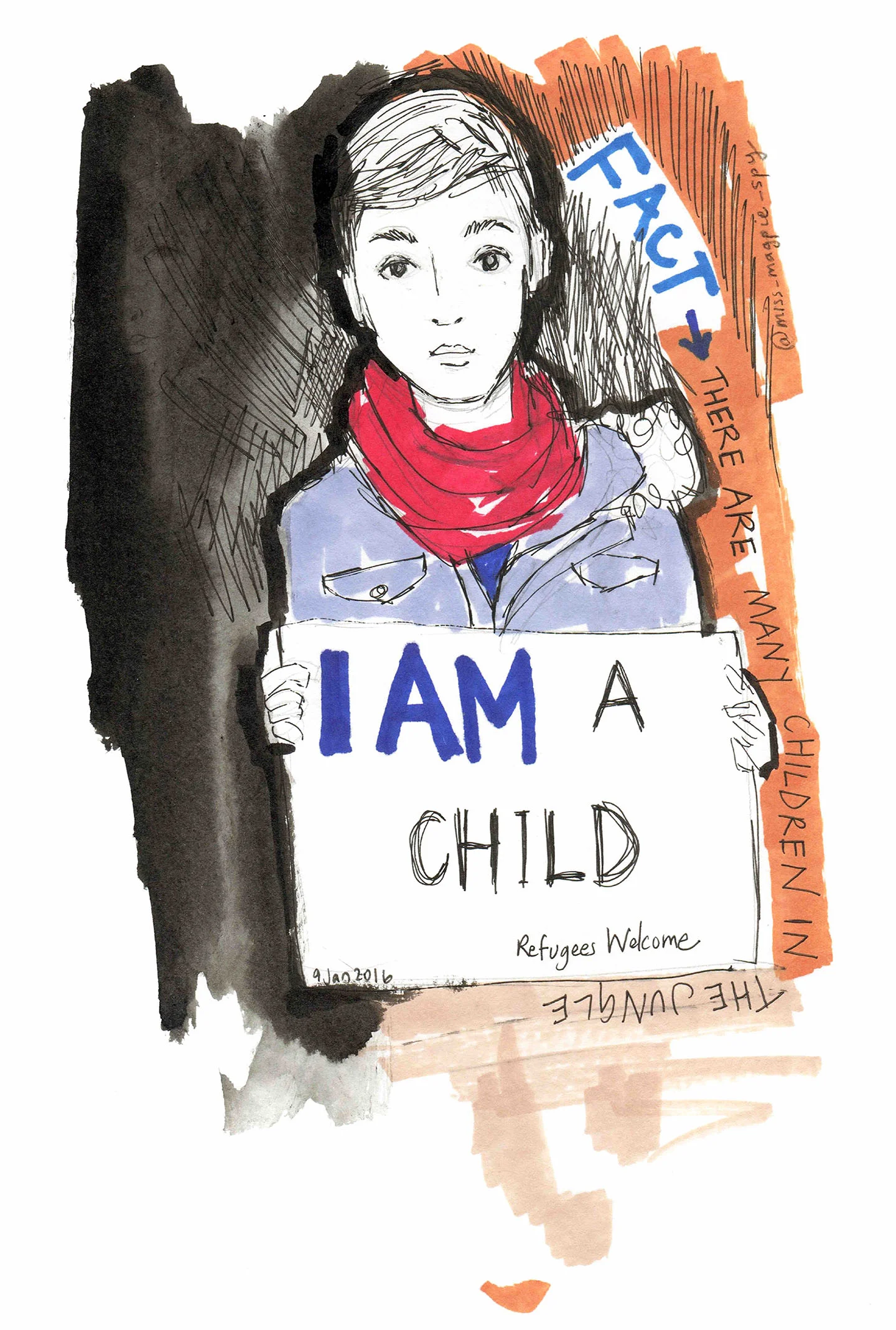Created in Calais when volunteering for Help Refugees 2016
