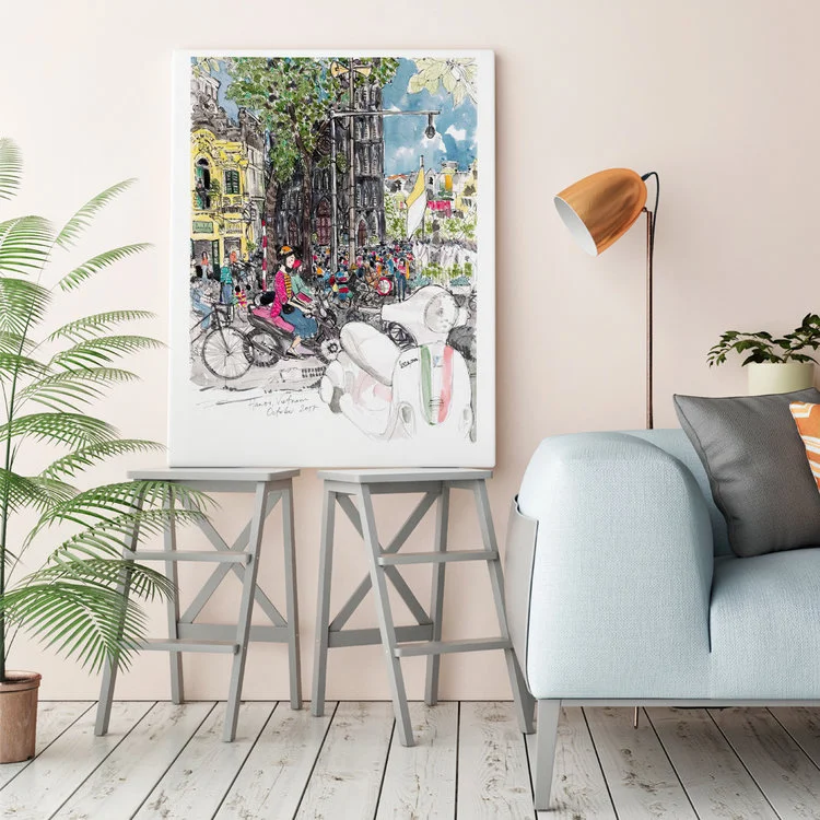 My illustration of a Hanoi street scene is available to order here