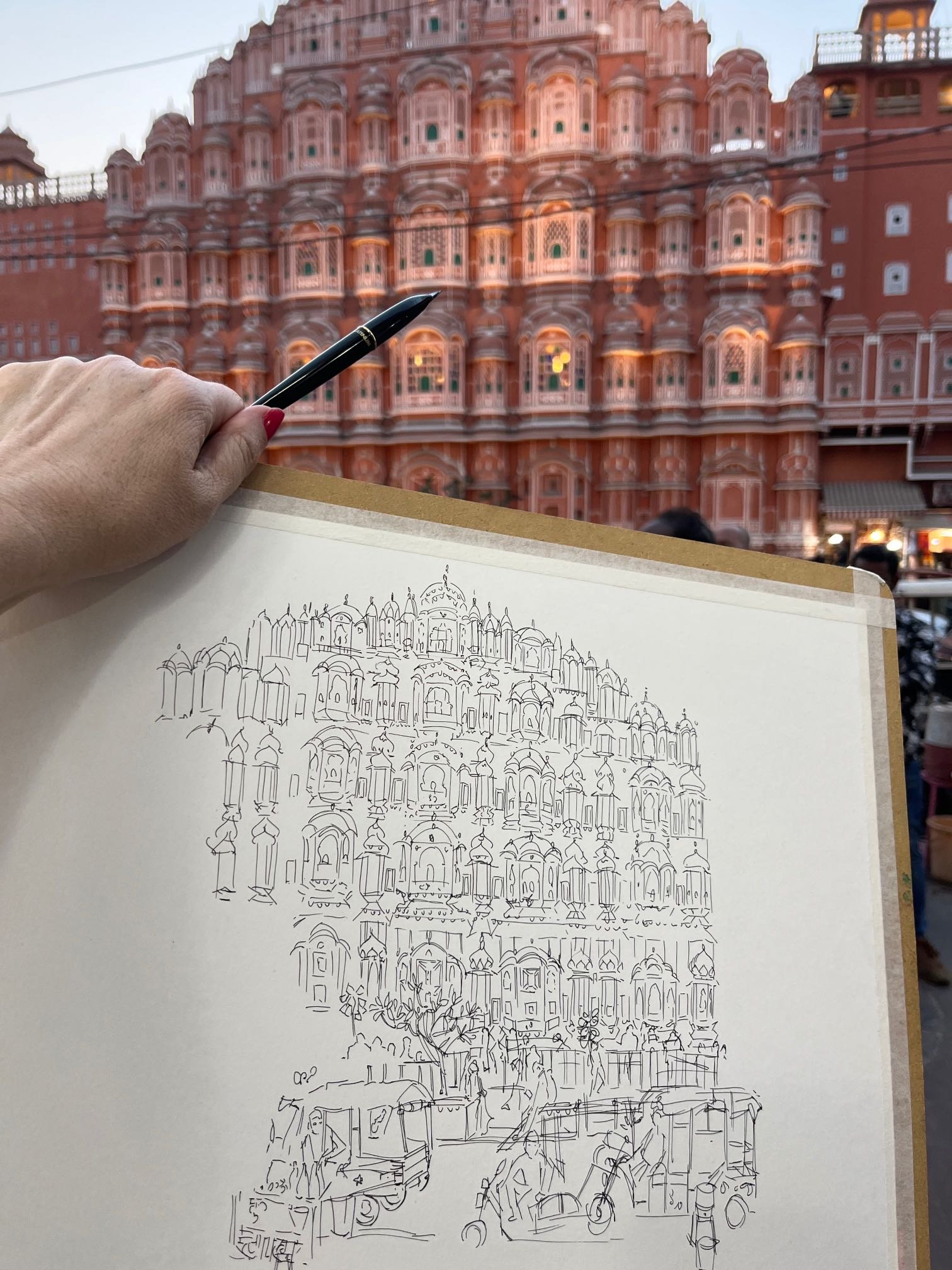 Evenings at Hawa Mahal | Mughal art paintings, Architecture painting,  Architecture drawing art