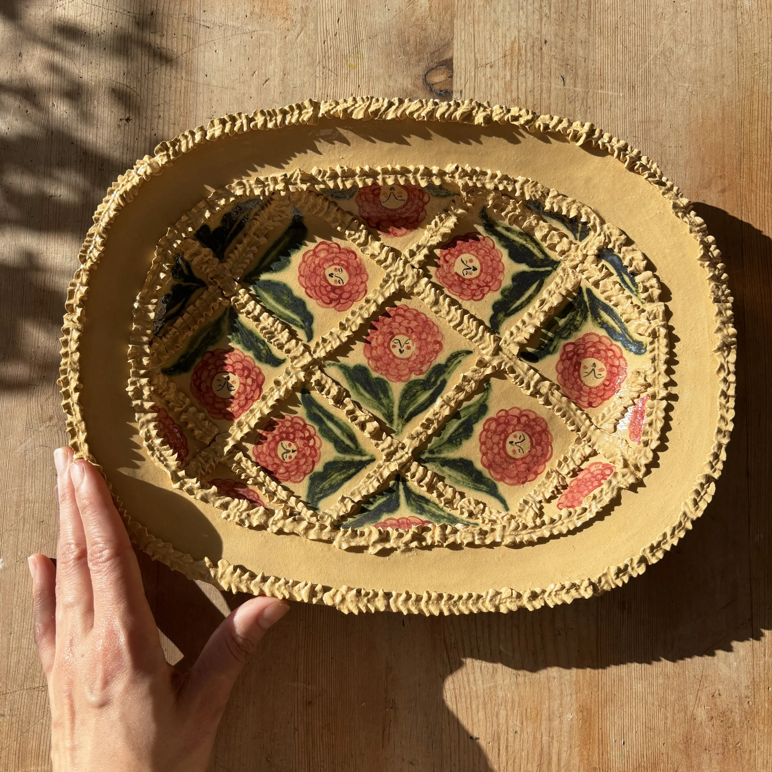 Frilly Floral Platter