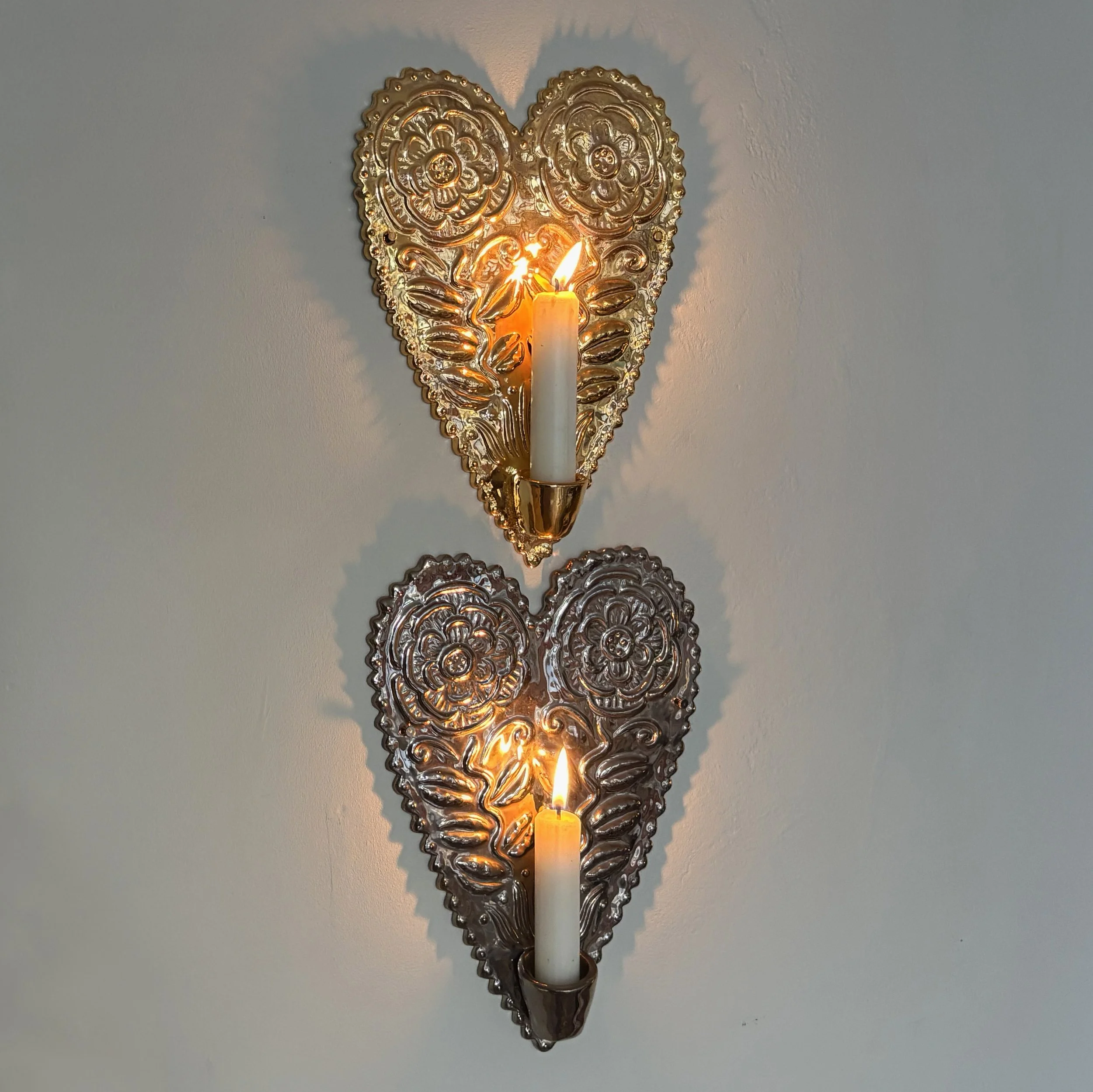 Embossed Heart Wall Sconce