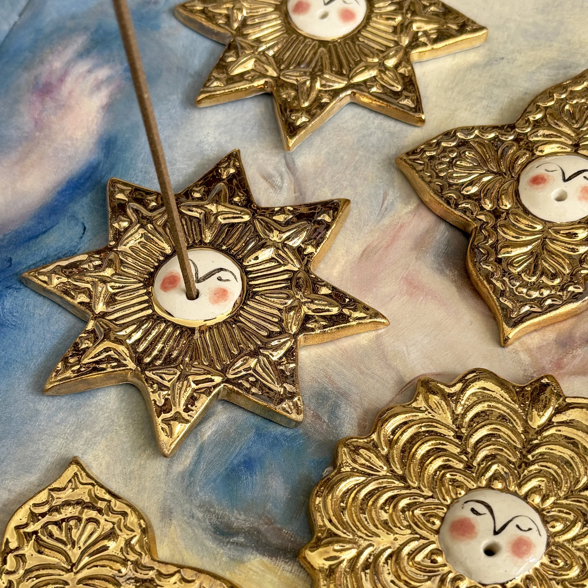 Gilded Star Incense Burners