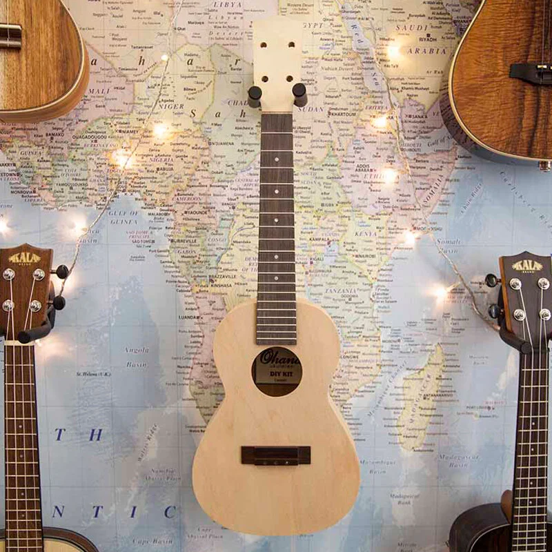 Ohana Concert Ukulele DIY Build & Decorate Kit - Standard or Pineapple Shape