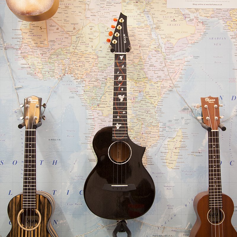 Enya EUT-M6 BK E Black Electro Tenor Ukulele, All Solid Mahogany