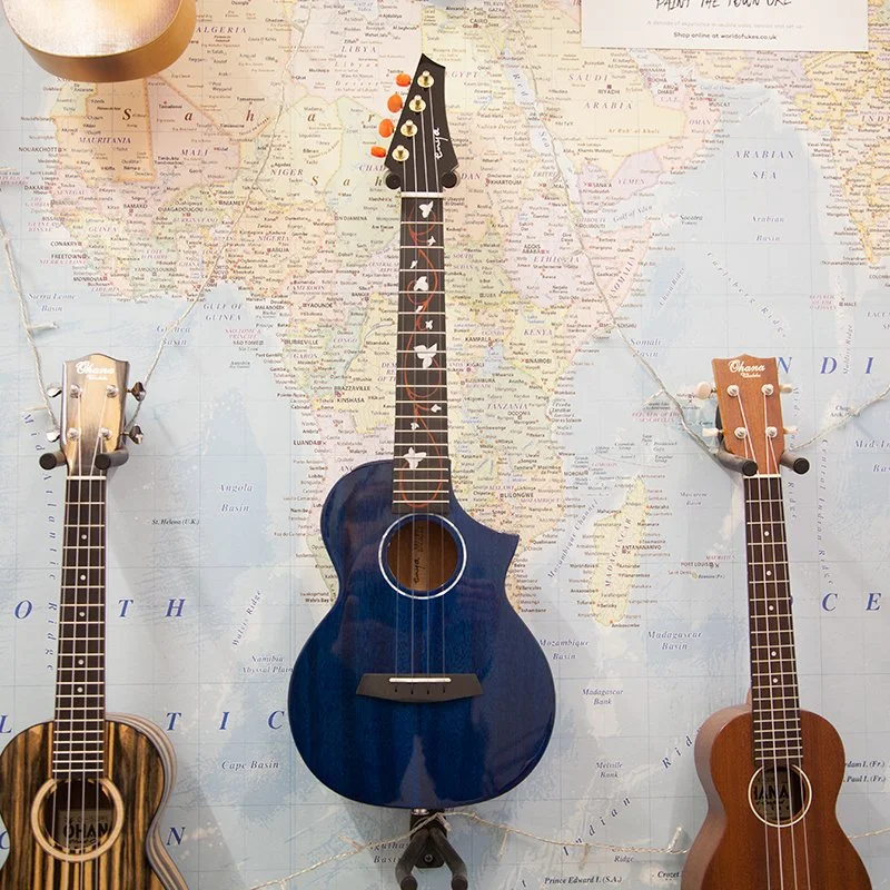 Enya EUT-M6 BL E Blue Electro Tenor Ukulele, All Solid Mahogany