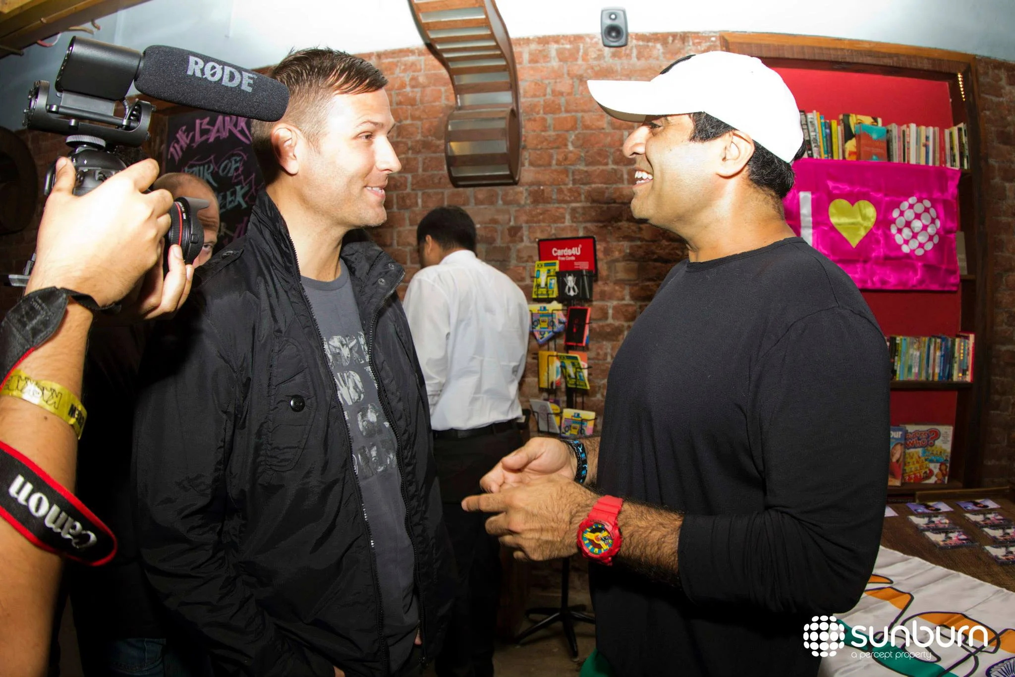 Kaskade and Shailendra Singh at Sunburn Arena before Kaskade's performance