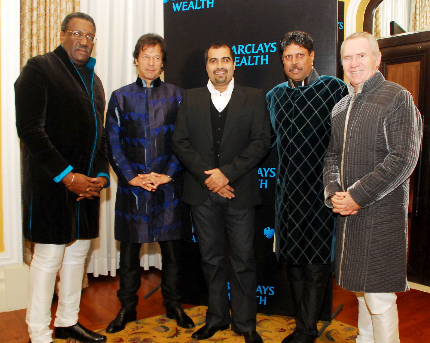 Clive Lloyd, Imran Khan, Shailendra Singh, Kapil Dev, Alan Borde