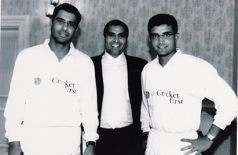 with Waqar Younis & Saurav Ganguly
