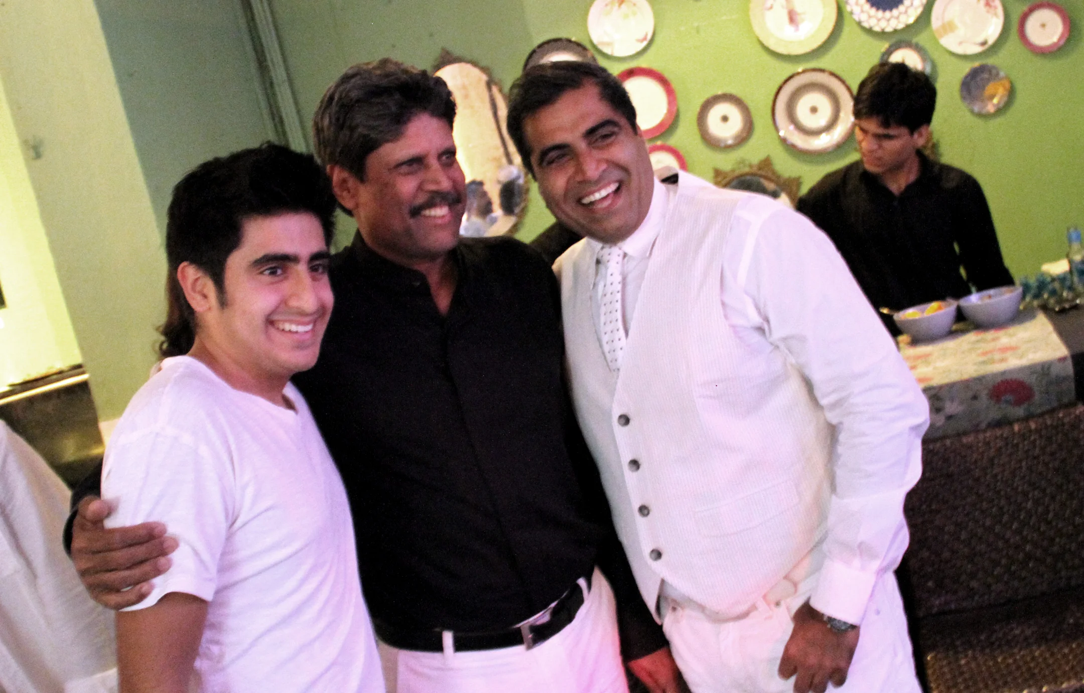 Shaan, Kapil Dev and Shailendra Singh at a Percept sports event