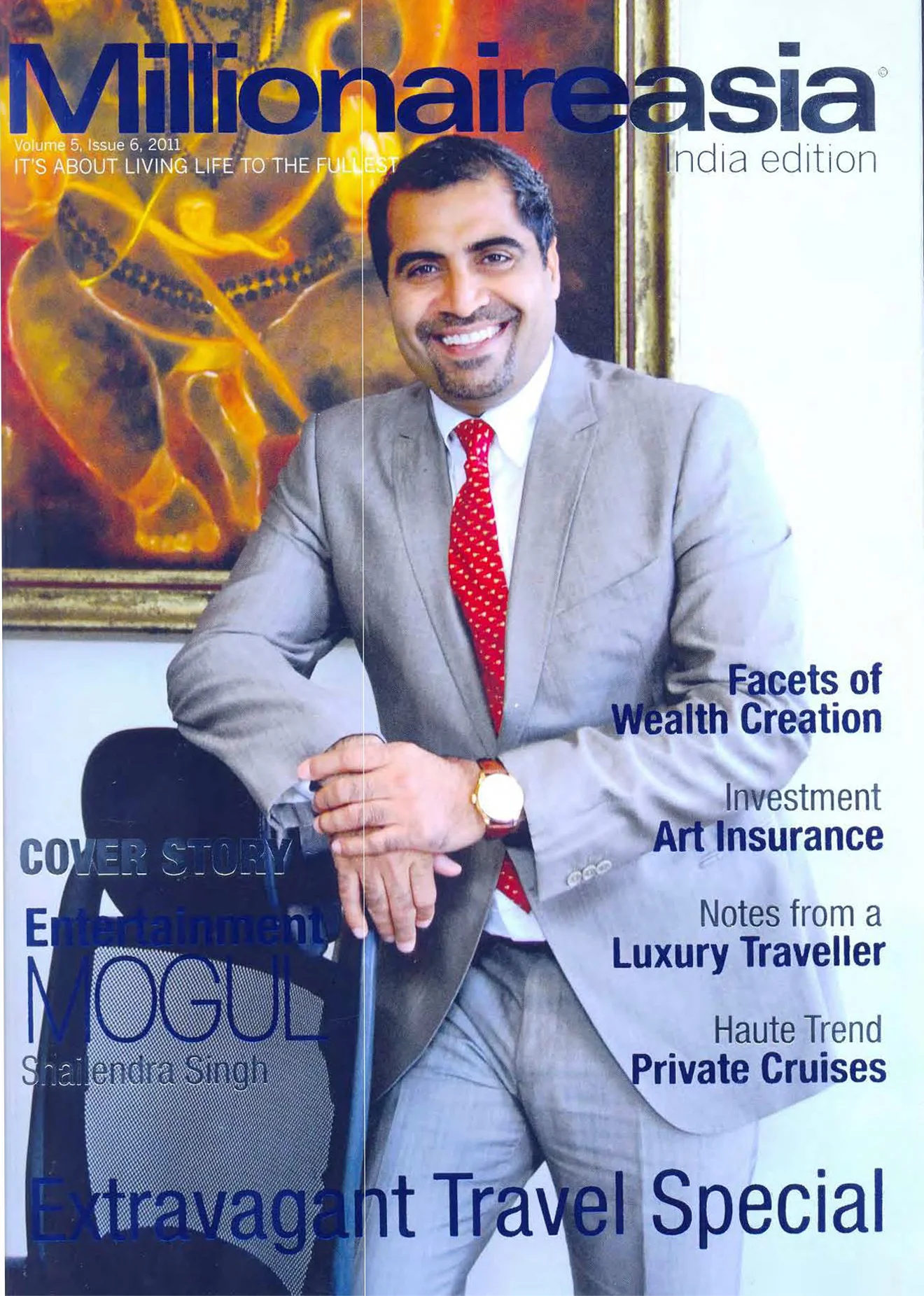 Entertainment Mogul, Shailendra Singh featured on cover of Millionaire Asia, 2011