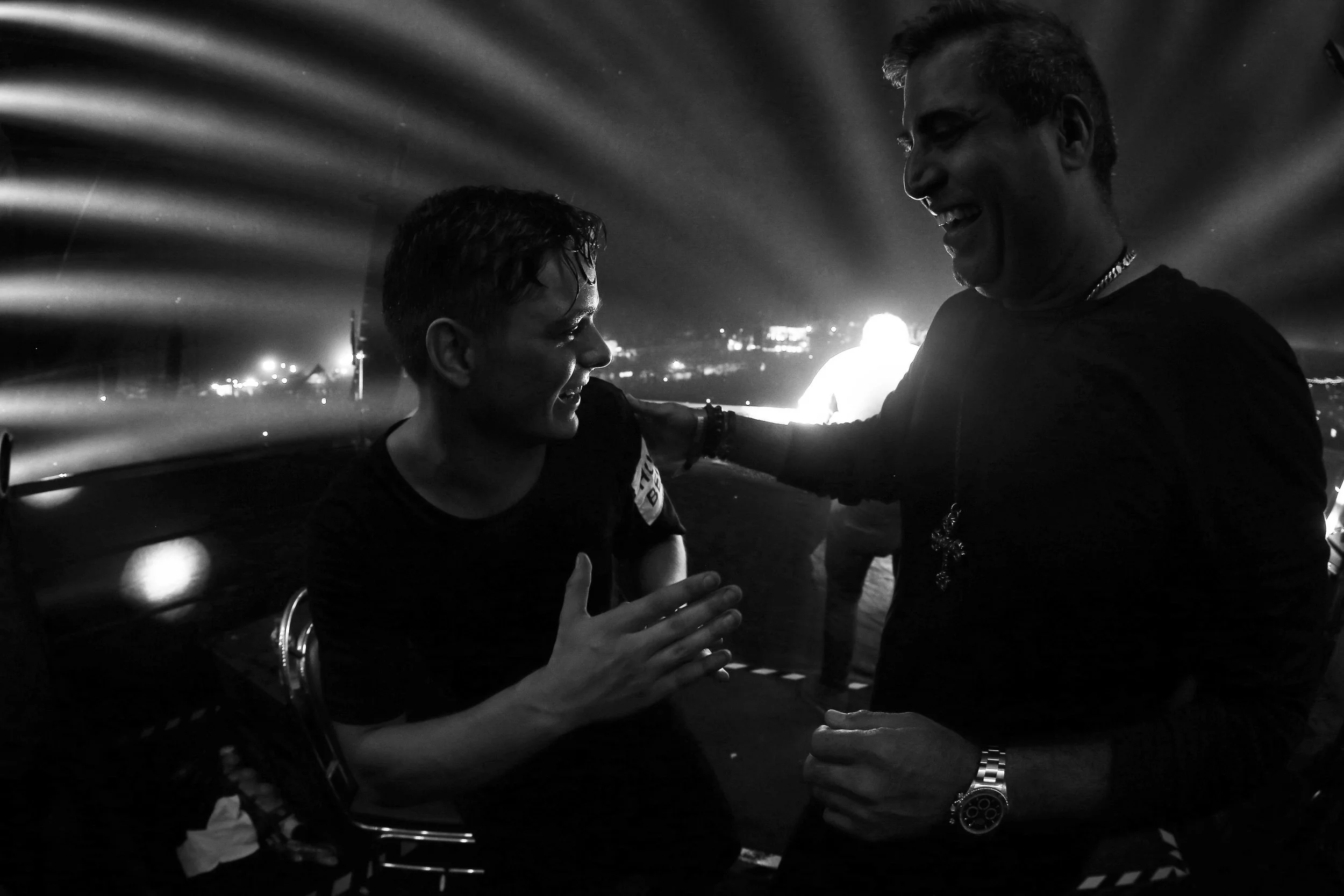 Shailendra Singh and Martin Garrix on stage at Sunburn 2015