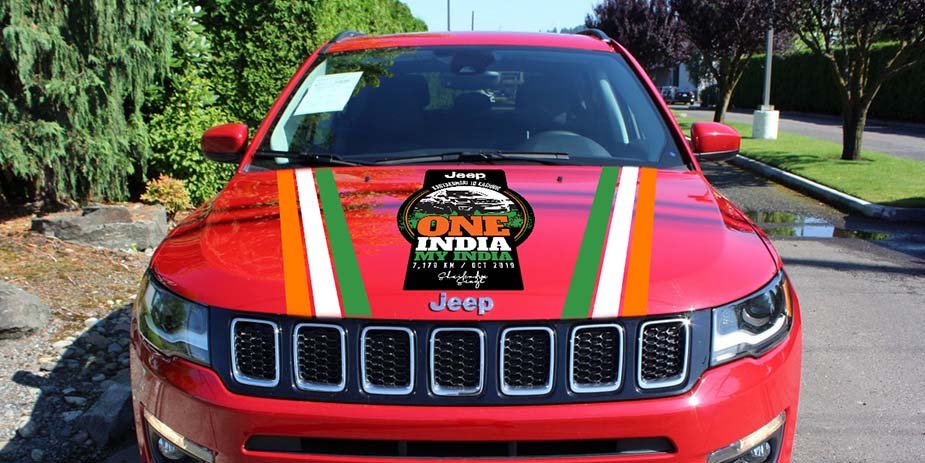 Front of Red Jeep Compass