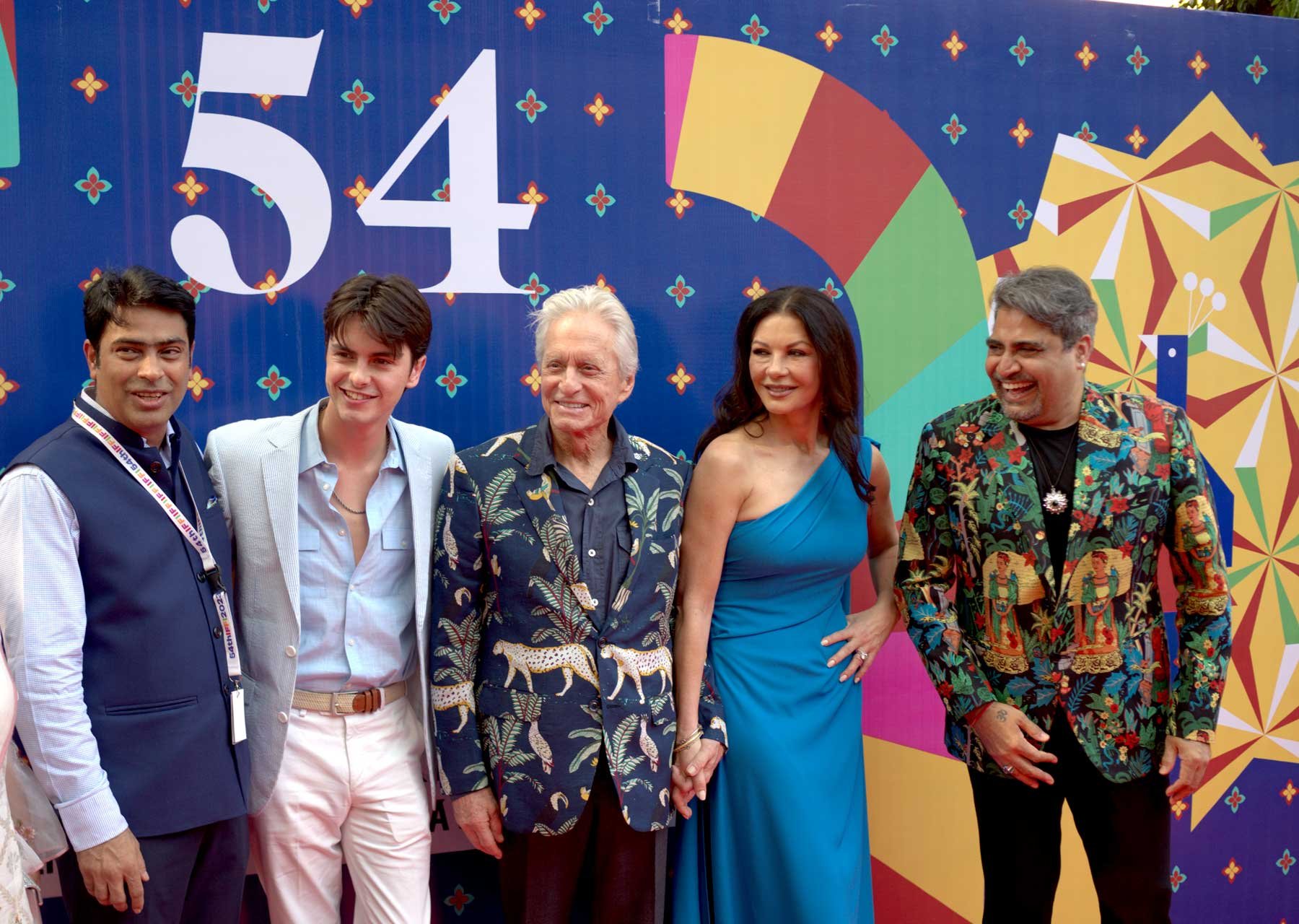 Michael Douglas, Catherine Zeta Jones, Shailendra Singh on the International Film Festival India 2023 red carpet