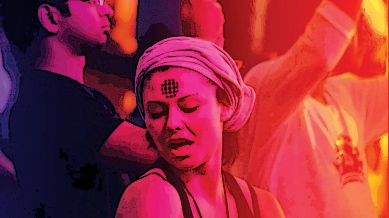Forehead tattoo of Sunburn logo
