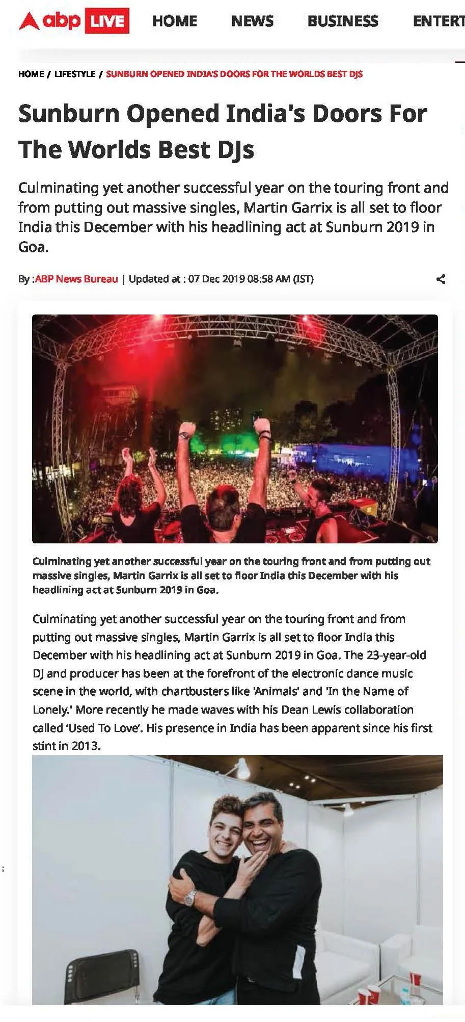 Shailendra Singh ABP Live interview on Sunburn opening India to world's best DJs December 2019