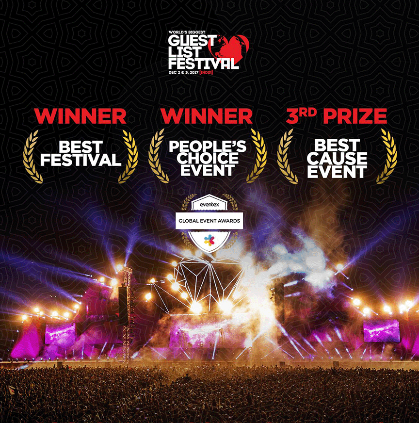 Guestlist4Good's World's Biggest Guestlist Festival wins Best Festival, People's Choice Event and Best cause Event at the eventex Global Event Awards