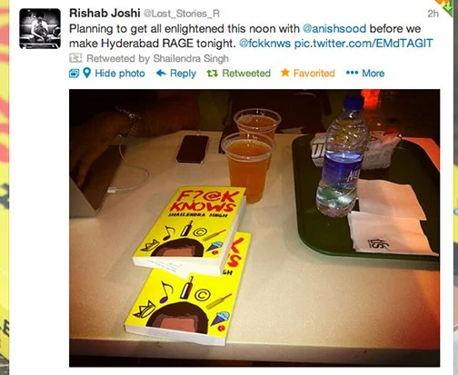 Rishab Joshi tweet about reading F?@k Knows by Shailendra Singh