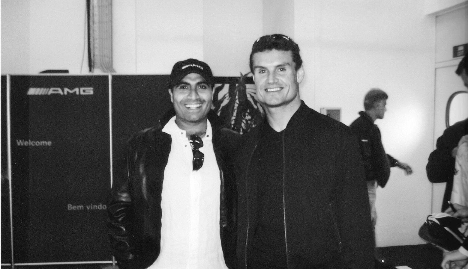 Shailendra Singh and Formula 1 World Champion David Coulthard at a Percept D'Mark sports marketing event