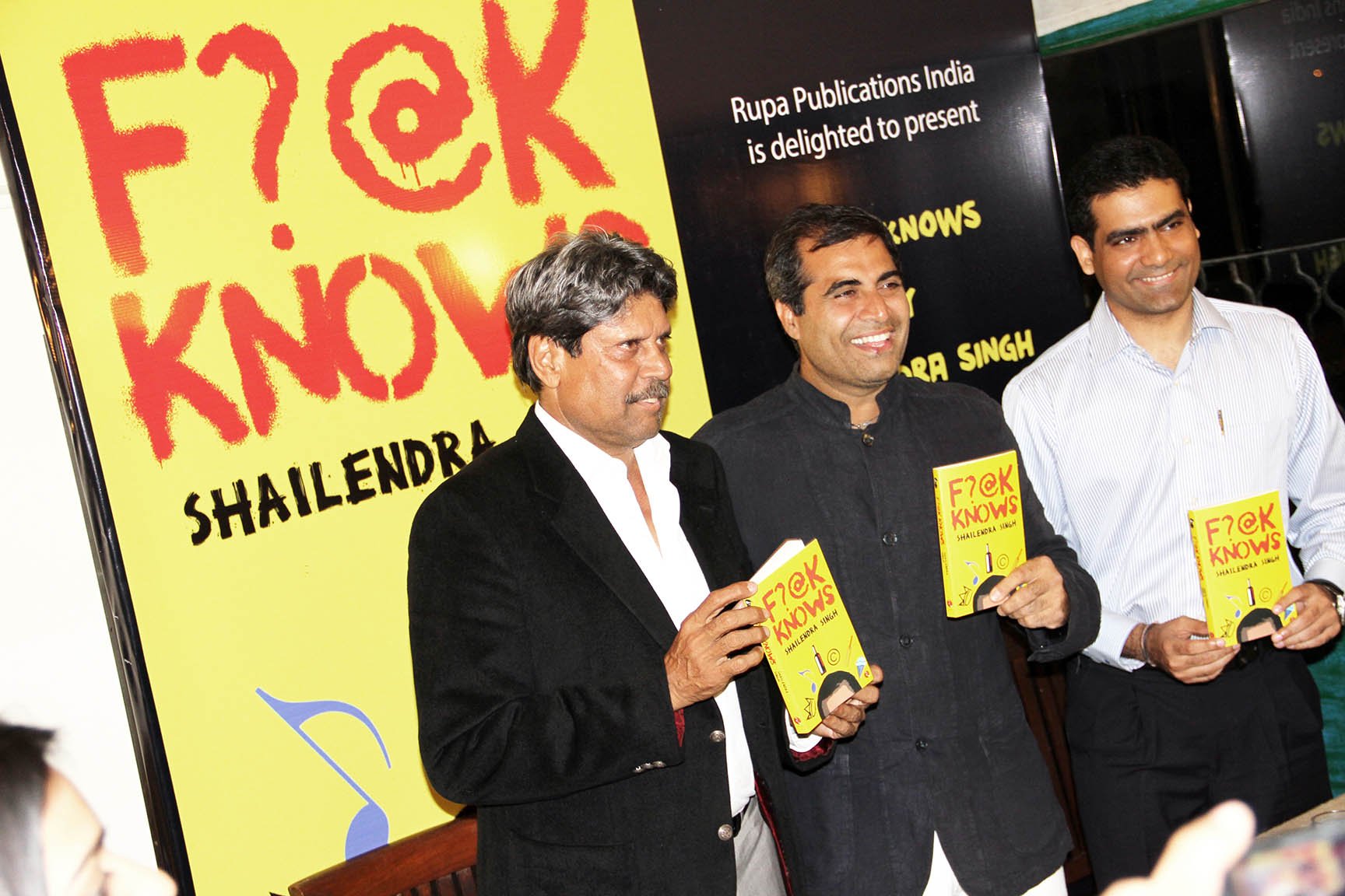 Kapil Dev and Rupa Publications CEO Kapish Mehra at the Delhi book launch of F?@k Knows by Shailendra Singh