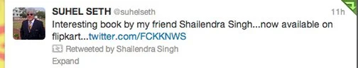 Suhel Seth tweet calling F?@k Knows an interesting book by friend Shailendra Singh