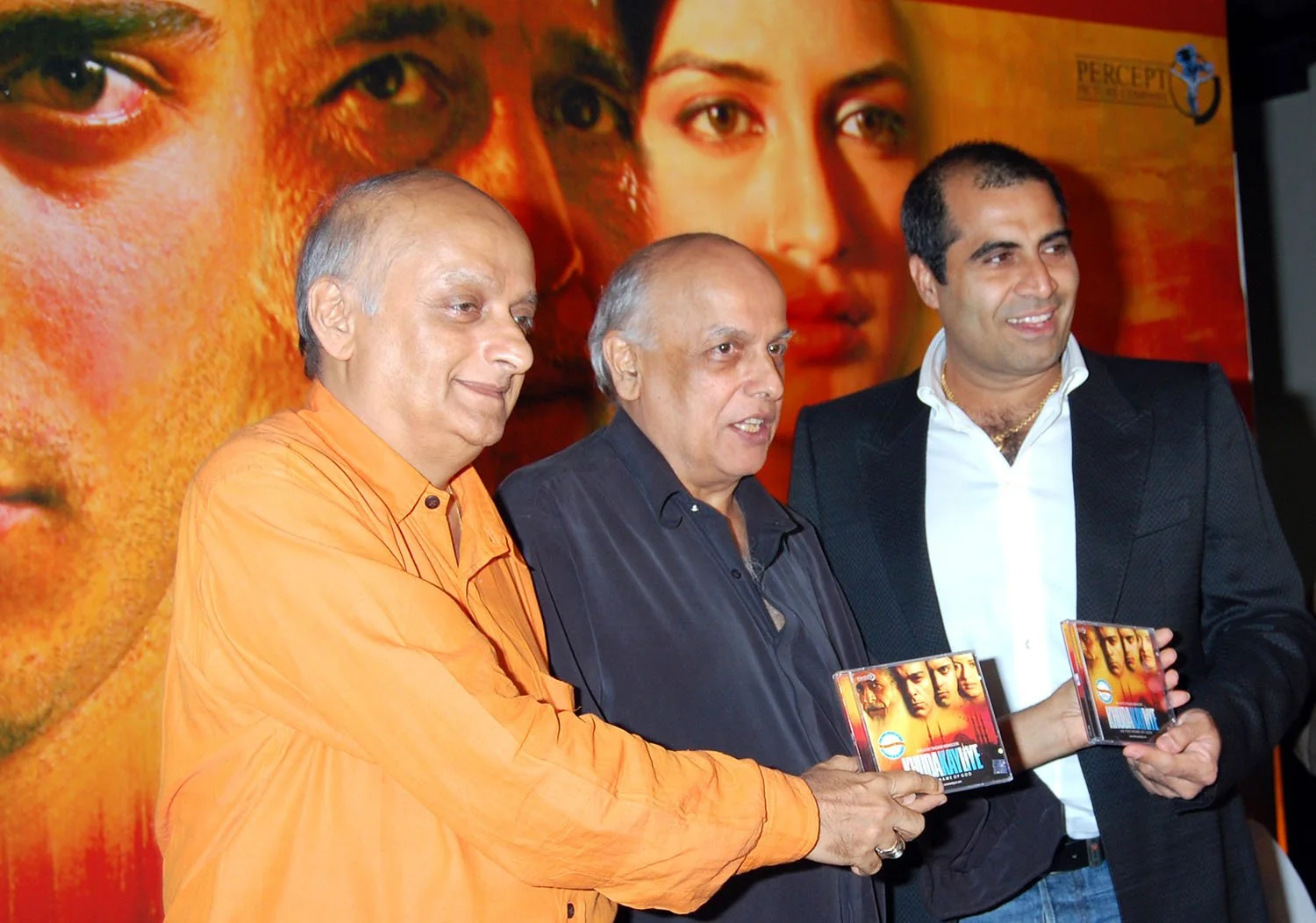 Mukesh Bhatt, Mahesh Bhatt and Shailendra Singh at the Khuda Kay Liye launch — first Pakistani film released in India