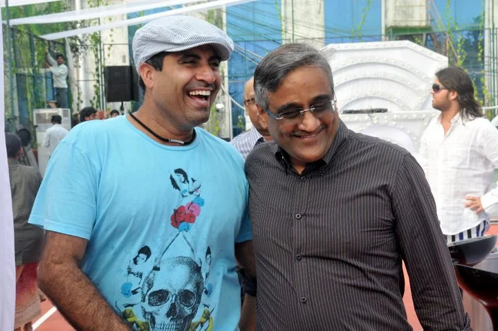 Shailendra Singh and Kishore Biyani, founder and CEO of Future Group, at a Percept event
