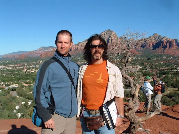 On retreat in Sedona, AZ Scott Akitoshi Bragg (Left) with his teacher Master Mark Sentoshi Russo (right)