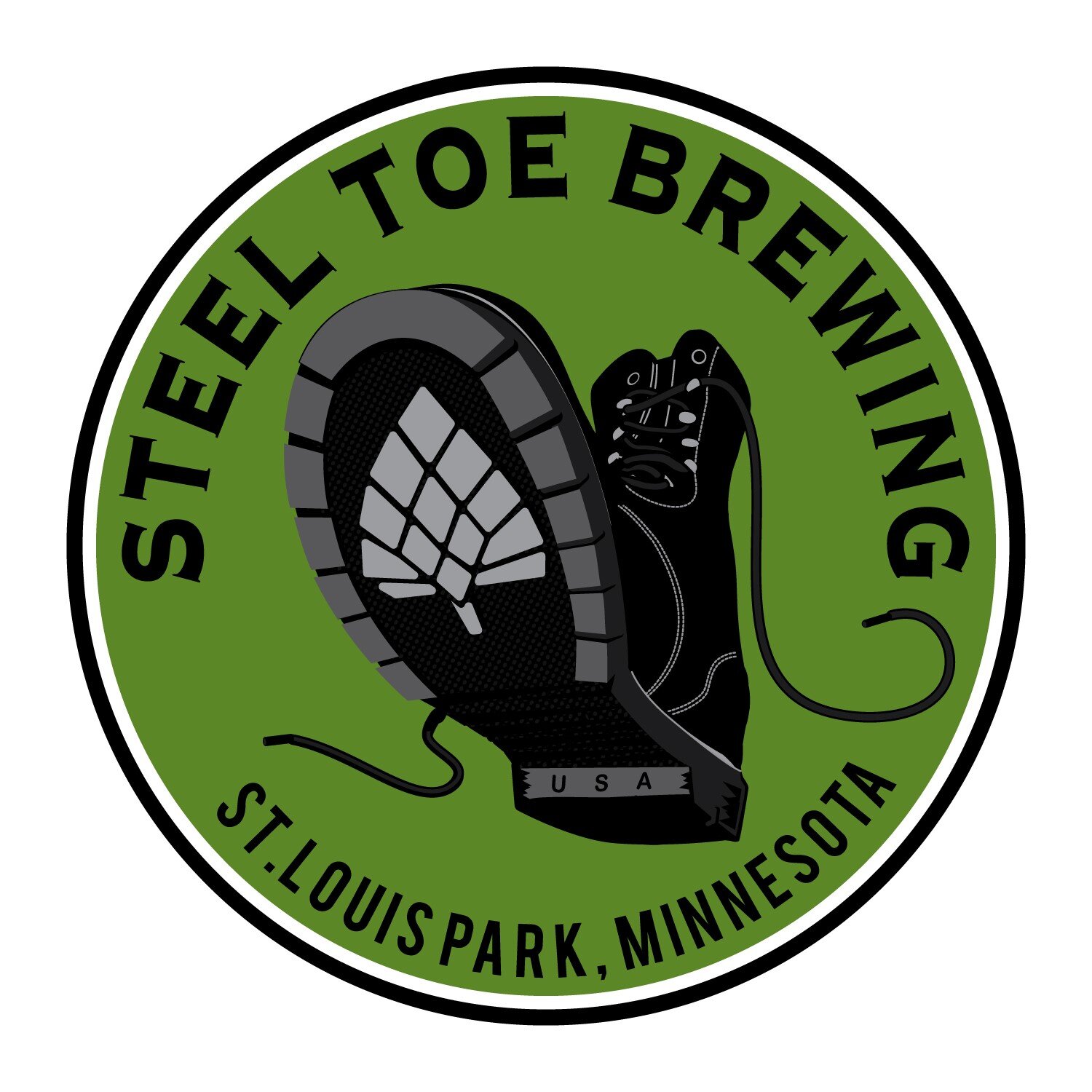 Steel Toe Brewing Beer Coaster-St Louis Park Minn Minneapolis-Near Hopkins MN 