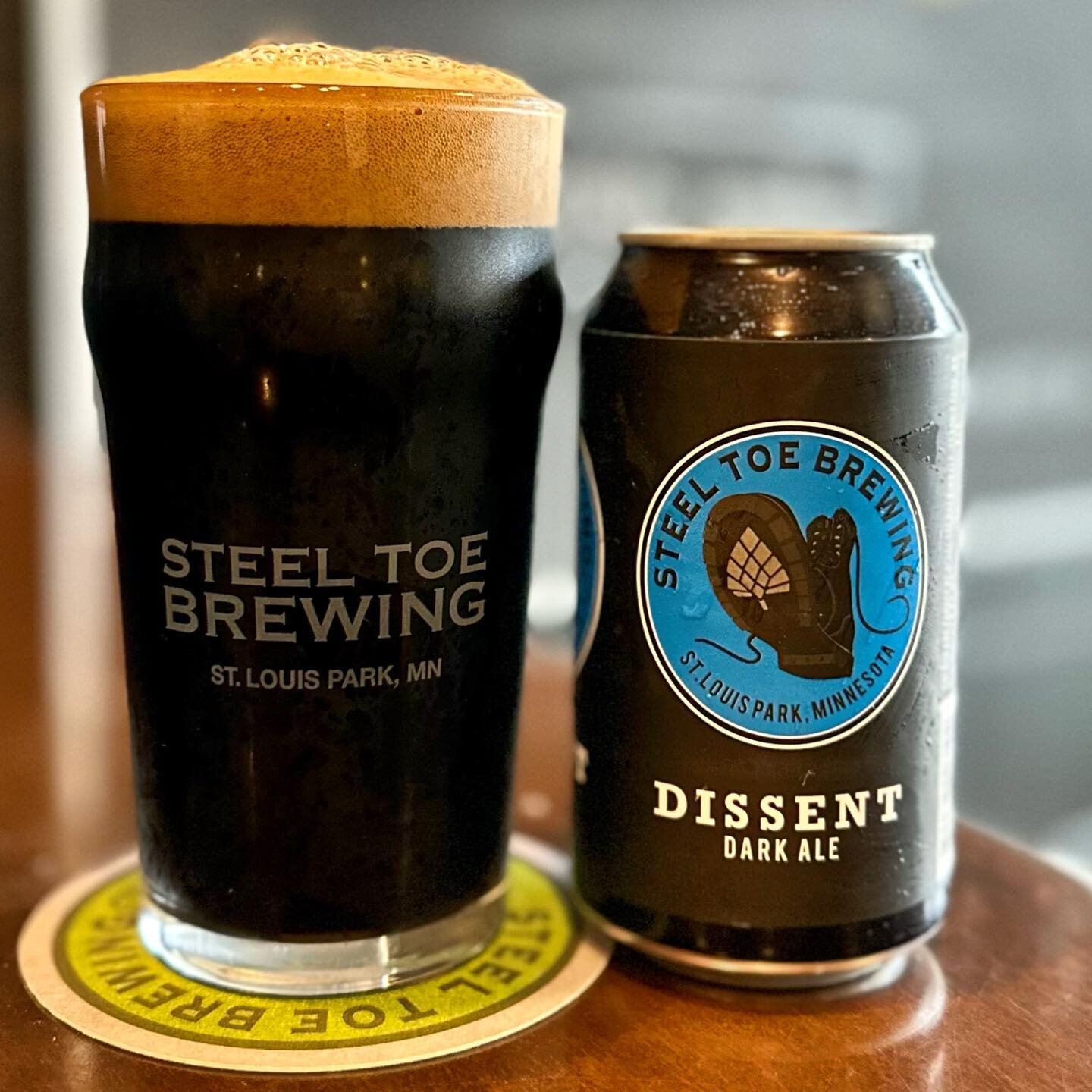 🍺🎊 Our Dissent Dark Ale is back today!!! 🥾🍺

Bold &amp; complex from the dark roasted malts, and a rich velvety mouthfeel from the oats. Bittersweet dark chocolate, hints of coffee &amp; malted cream. An old favorite returns just in time for the 