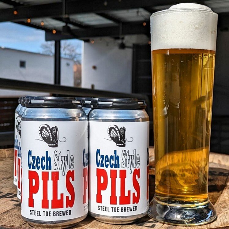 🍻🇨🇿 Our Czech-Style Pilsner is out today!! 🥾🍻

Golden in color with exceptional clarity, topped with pillowy white foam makes Steel Toe&rsquo;s Czech-Style Pilsner a beer to be admired. Fresh bread malt flavors and a spicy, spring-like floral ho