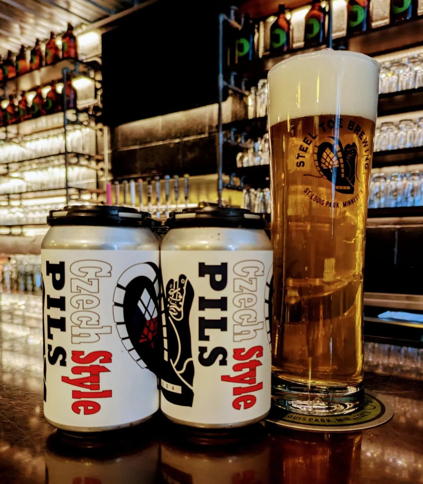 🍻🇨🇿 Cezch Pils is Back! 🇨🇿🍻

Golden, crisp, and beautifully crowned with white foam, Steel Toe&rsquo;s Czech-Style Pilsner brings fresh bread-like malt, spicy floral hops, and a clean, refreshing finish. 5.2% ABV

Prost! 🍻
