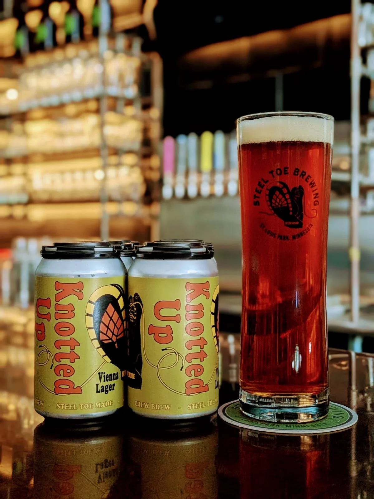 🍻💍 Knotted Up Vienna Lager Release! 🥾🍻

For our Crew Brew Series #8, we collaborated with our salesperson John, who chose to brew a traditional Vienna Lager in celebration of his upcoming nuptials! Brewed using the finest Vienna malt &amp; Saaz h