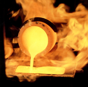Gold casting.