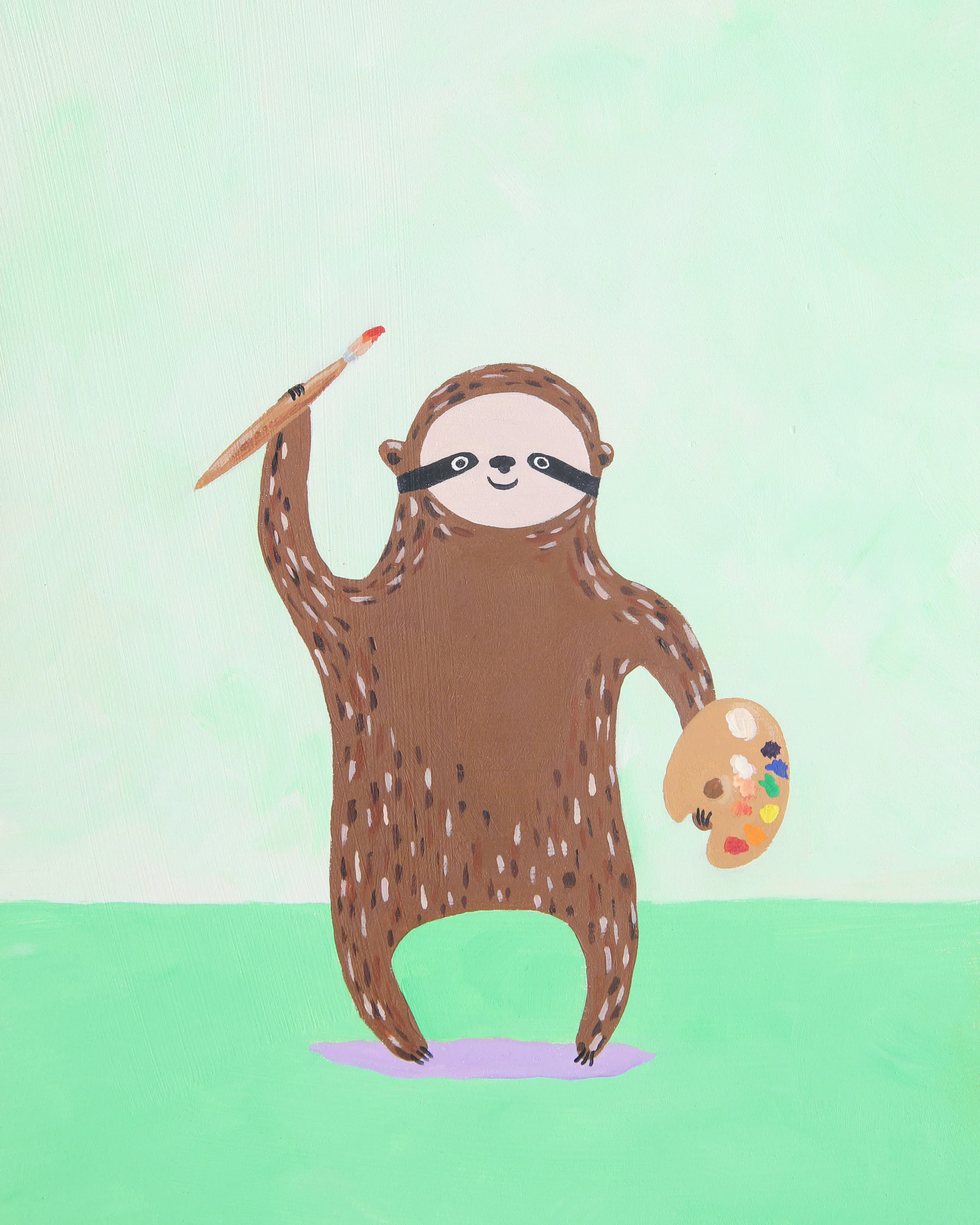 Artist Sloth 8x10 fine art print.jpg