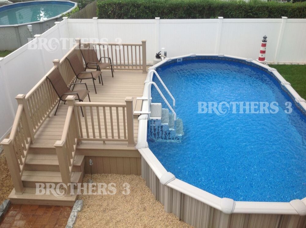 Semi Inground Pools Brothers 3, Semi Inground Pool With Deck Images