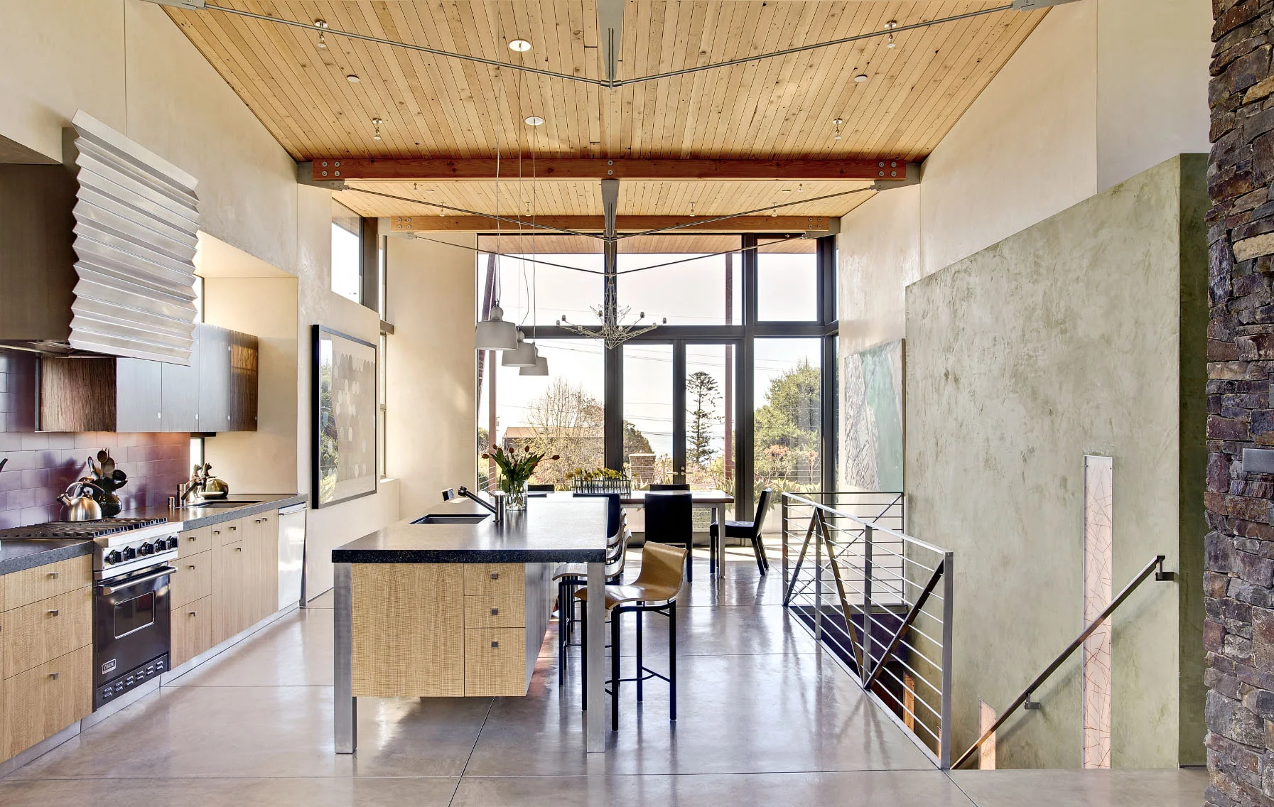 Great room - Stinson Beach Contemporary Home, Marin County