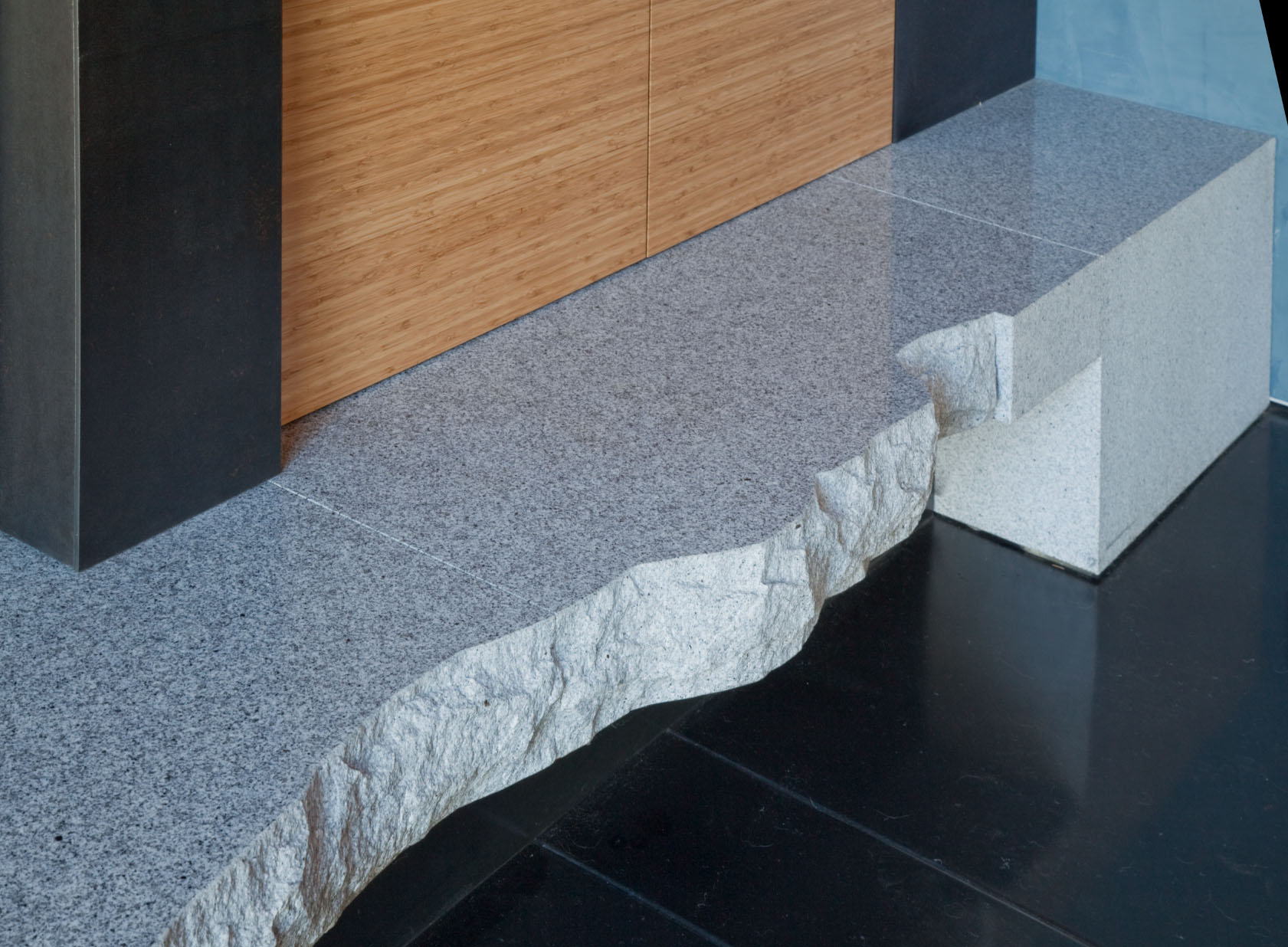 Granite hearth detail - Lake Tahoe Modern Home
